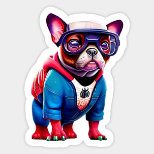 Super Frenchie: Red and Blue Hoodie Sticker